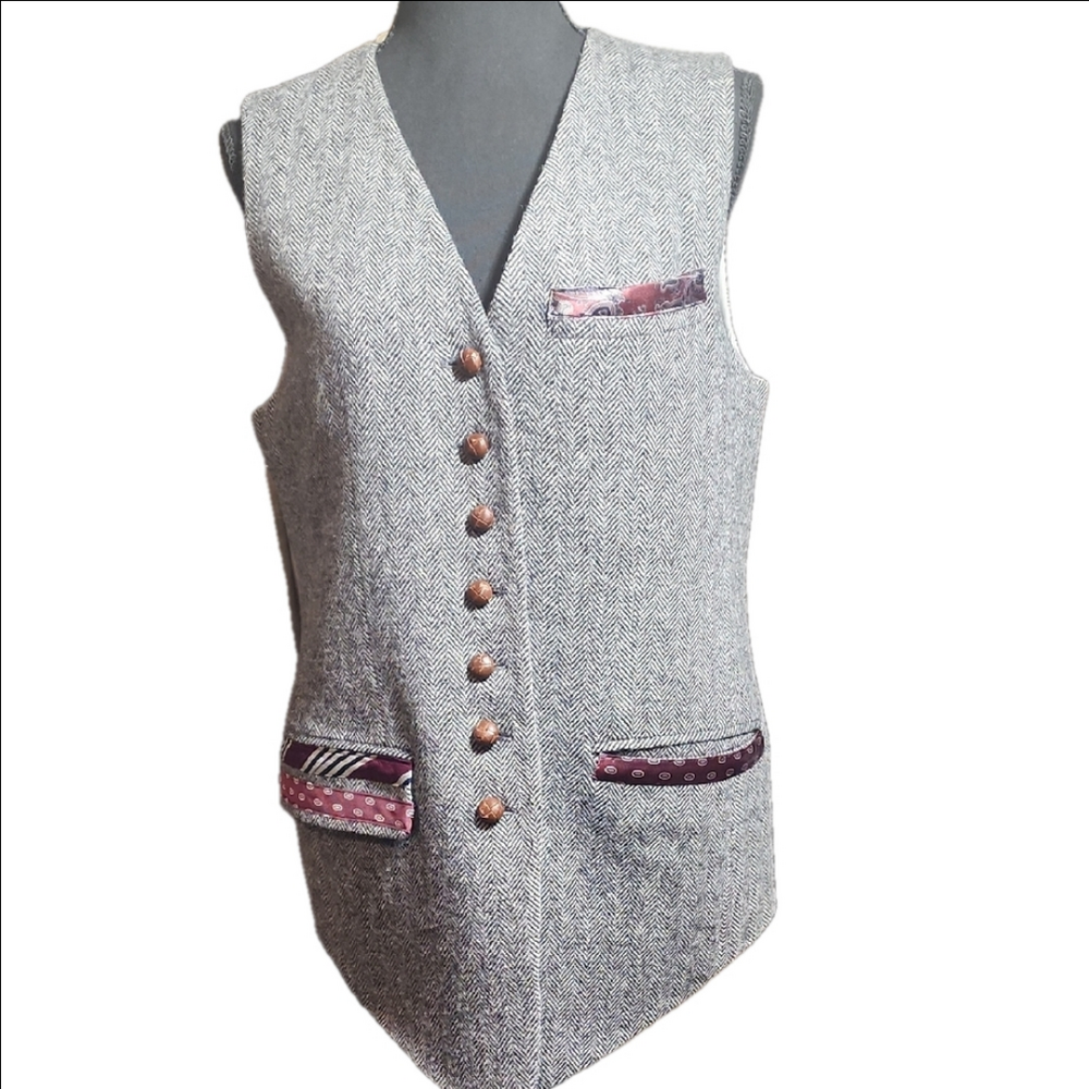 Vintage Polo University Club by Ralph Lauren Wool Herringbone Mens Vest